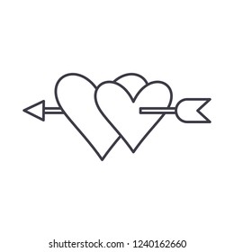 Love symbol line icon concept. Love symbol vector linear illustration, symbol, sign