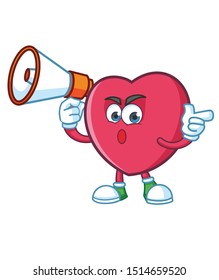 love symbol mascot character vector with megaphone