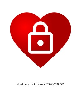 Love symbol with padlock on it