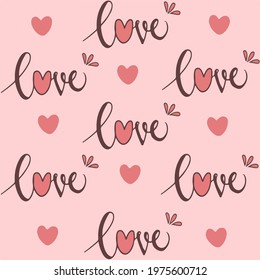 Love Symbol Pattern Background. Valentine Vector Illustration.