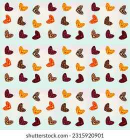 Love symbol pattern of colorful abstract print hearts in the blue sky vector. Fancy pattern of beauty hearts for creative decoration. Gift wrap bright colors pattern. Abstract print background