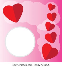 love symbol with pink gradient background, this image is perfect for Valentine's Day, and you can put a photo in it.