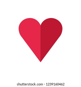 Love symbol, red heart shape icon