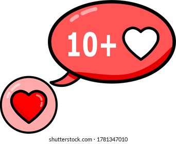 love symbol that receive notification, Perfect for design materials, social media designs and others