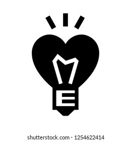 Love symbol. Valentine's Day sign, black emblem isolated on white background, flat style.