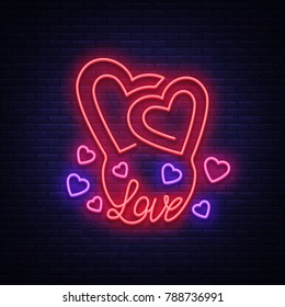 Love Symbol Vector Neon Sign On Stock Vector (Royalty Free) 788736991 ...