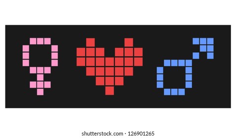Love symbols pixel