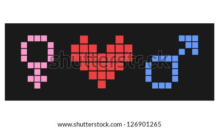 Love symbols pixel
