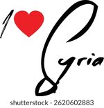 I Love Syria Country Name In Grunge Text Typography