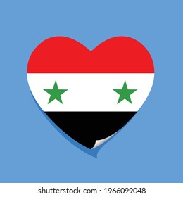 I love Syria flag heart vector illustration
