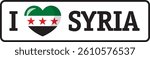 I love Syria, syrian flag heart representing patriotism and national pride