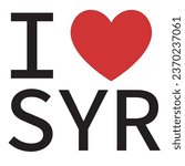 I love Syria typography vector