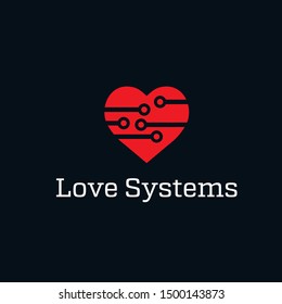 Love system logo with simple strong and original concept