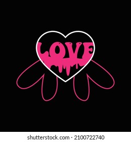 Love T Shirt Design And Vector Illustration. 