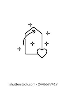 love tag icon, vector best line icon.