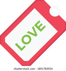 love tag vector flat colour icon