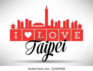 I Love Taipei Typography Design