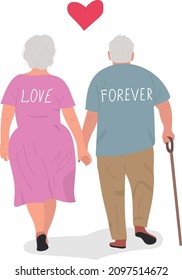 Love and take care together. love forever. Vector illustration