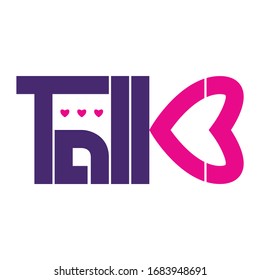 Love Talk flat logo. Talk 3 flat logo.