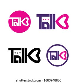 Love Talk flat logos. Talk 3 flat logos.