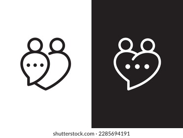 love talk logo. online chat logo communication concept symbol icon design.