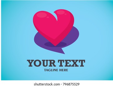 Love Talk Logo Template Design Vector, Emblem, Design Concept, Creative Symbol, Icon