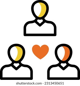 ilustración del vector de la charla de amor en un fondo transparente. Símbolos de calidad superior. Iconos vectoriales de color de línea para el concepto y el diseño gráfico.