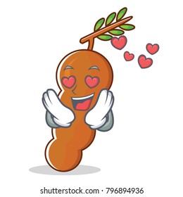 In love tamarind mascot cartoon style