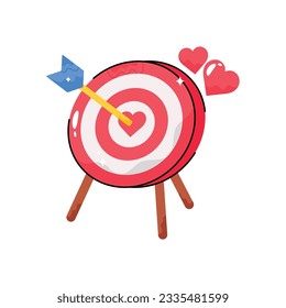 Love Target doodle vector outline icon. EPS 10 file