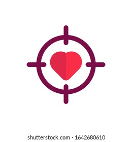 love target flat icon valentines day