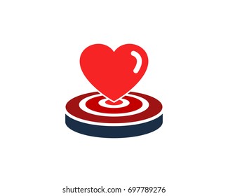 Love Target Icon Logo Design Element