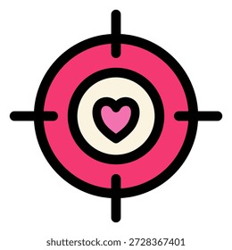 Love Target Icon Valentines Day Dating Goal Concept