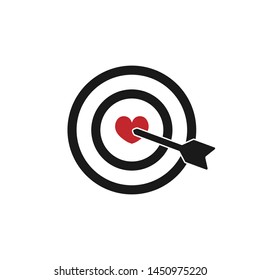 Love target Icon. vector image