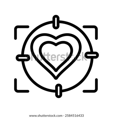 Love Target line icon, vector, pixel perfect, illustrator file