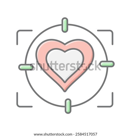 Love Target lineal color icon, vector, pixel perfect, illustrator file