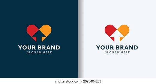 Love target logo template. minimalist