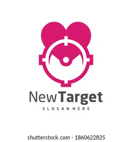 
Love Target Logo, Vektorvorlage, Creative Target Logo Design Konzepte, Symbol, Illustration