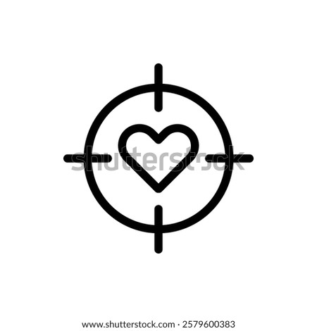 Love Target Outline Icon. Love Target Icon