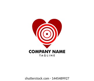 Love Target Sign Symbol Icon Logo Vector