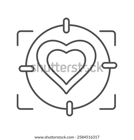 Love Target thinline icon, vector, pixel perfect, illustrator file