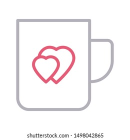 love tea colour line vector icon
