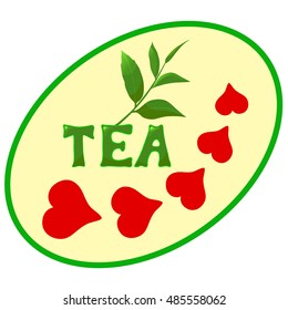 Love for tea icon, vector illustration