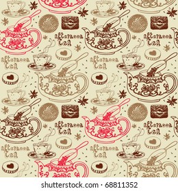 love tea seamless background