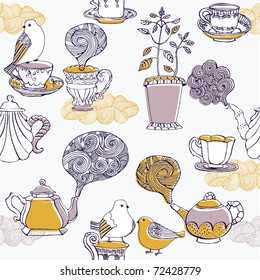 love tea. seamless pattern