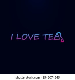 I love tea, text nolan icon. Simple thin line, outline vector of tea icons for ui and ux, website or mobile application