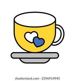 Love Tea  vector filled outline icon. EPS 10 file