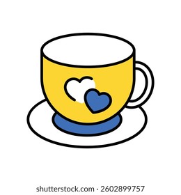 Love Tea  vector filled outline icon. EPS 10 file