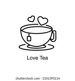 Amar los iconos de la línea de Tea Vector para sus proyectos digitales o de impresión.