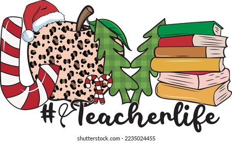 Love Teacher Christmas For T-shirt