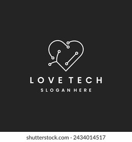 love tech logo vector design